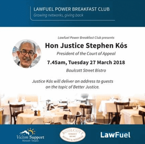 LawFuel Power Breakfast - Hear Justice Kos Speak on "Better Justice"