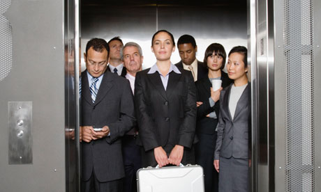 Woman in elevator
