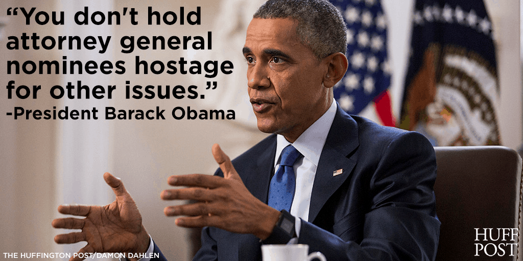 Obama Attacks Over Holding Attorney General Nominee "Hostage"