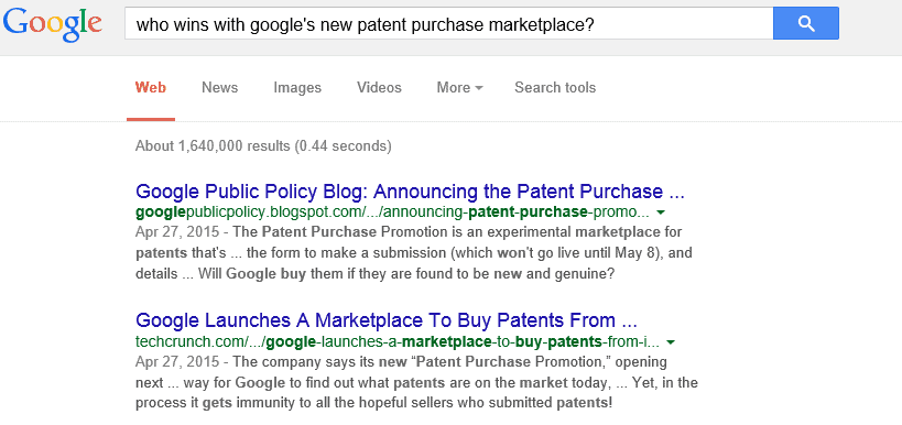 google patent purchase marketplace on LawFuel