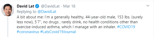 What "AbovetheLaw" Founder David Lat Says About His Coronavirus Infection . . And What We Need To Do 7 What "AbovetheLaw" Founder David Lat Says About His Coronavirus Infection . . And What We Need To Do 6