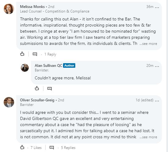 Boasting Barristers Irritate Senior QC . . It's a Profession, Not a Business (Stupid) 10 Boasting Barristers Irritate Senior QC . . It's a Profession, Not a Business (Stupid) 5