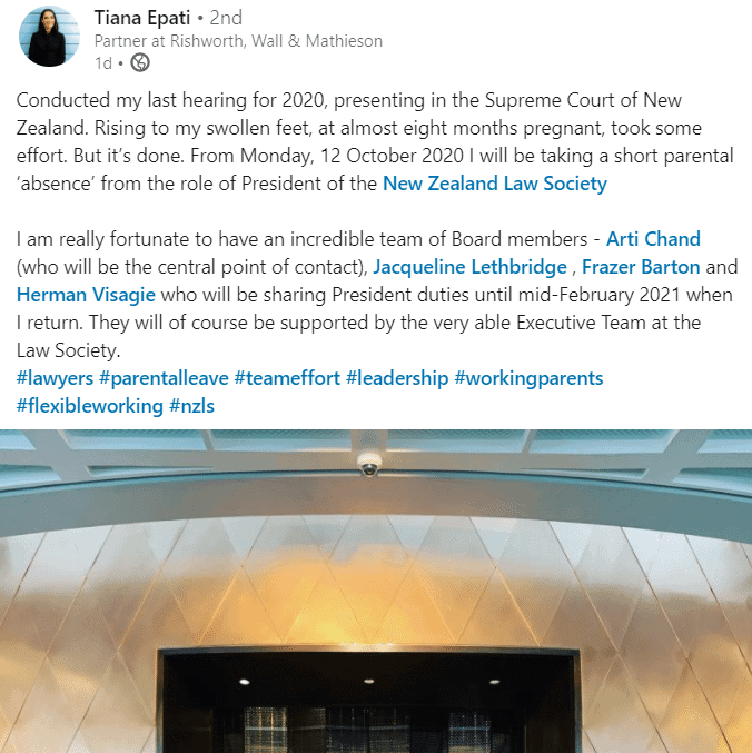 Parental Leave Calls Tiana Epati From NZ Law Society Role 9