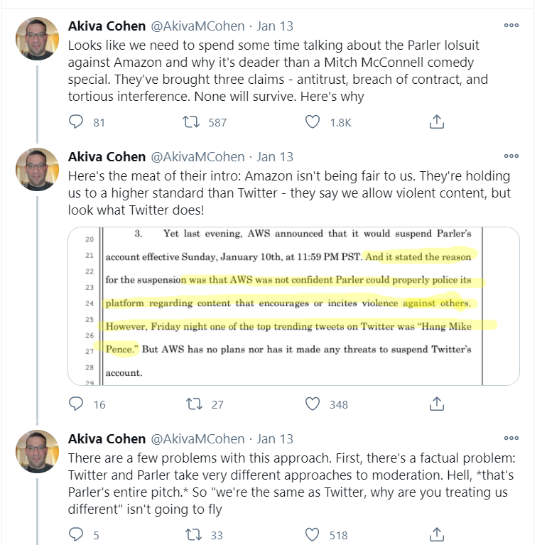 Parlous Start to Parler Antitrust Lawsuit Against Amazon Parlous Start to Parler Antitrust Lawsuit Against Amazon