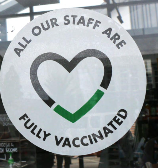 covid shop window sticker