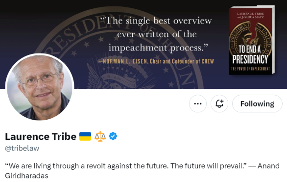 Lawrence Tribe TribeLaw on Twitter
