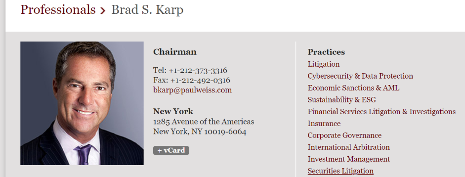 Brad Karp: The Star Lawyer Running The Top Power Law Firm Brad Karp: The Star Lawyer Running The Top Power Law Firm