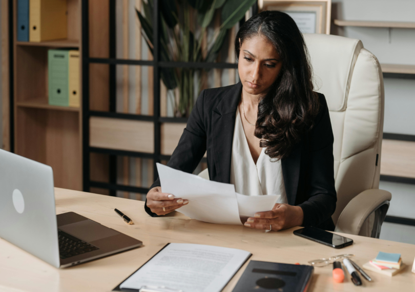 lawyer working at desk