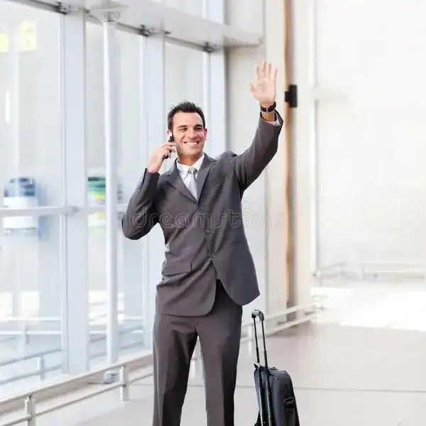 Waving good bye airport