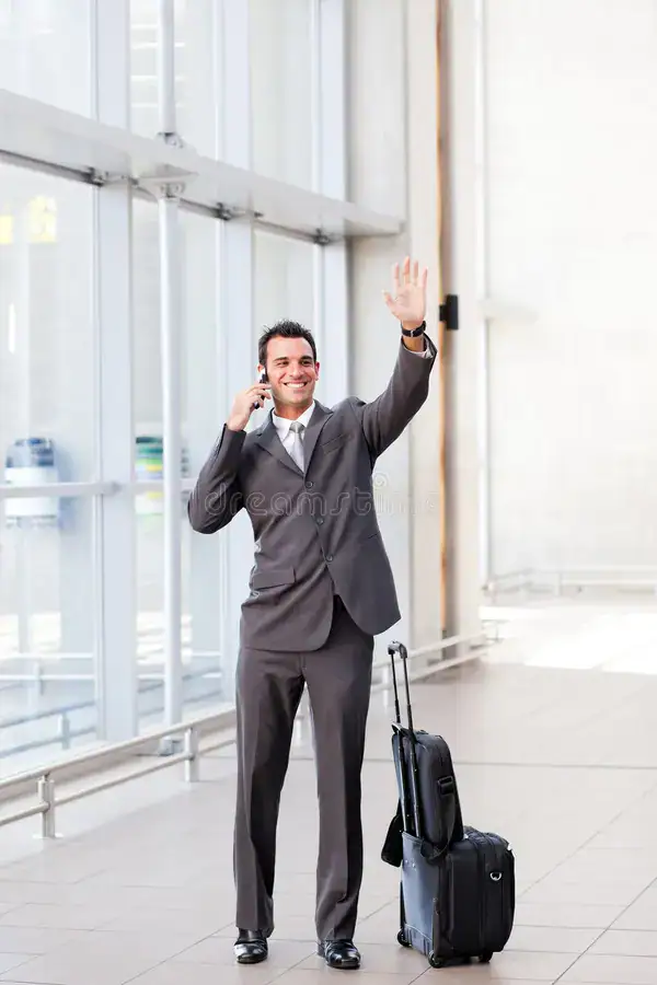 Waving good bye airport