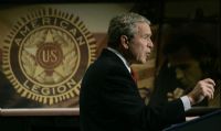 President Bush has launched an attack on Democratic House leaders for leaving the US oopen to terrorist attack for failing to update the spying laws he wants.