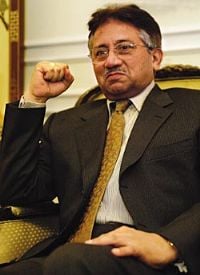 Pakistan's ousted Chief Justice of the Supreme Court urged lawyers to defy the state of emergency declared by General Musharraf in a second day of protests, with 50 lawyers arrested in Lahore.